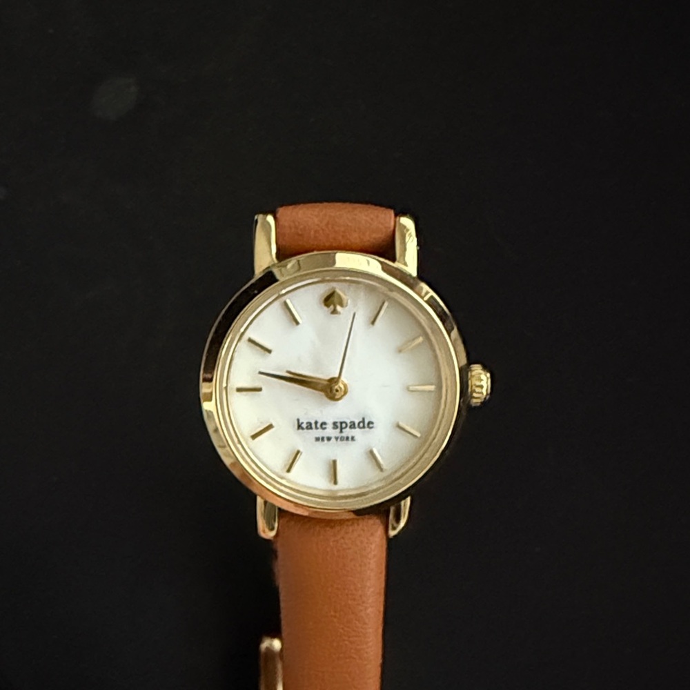 Kate Spade Gold and Tan Leather Watch - Picture 2 of 6